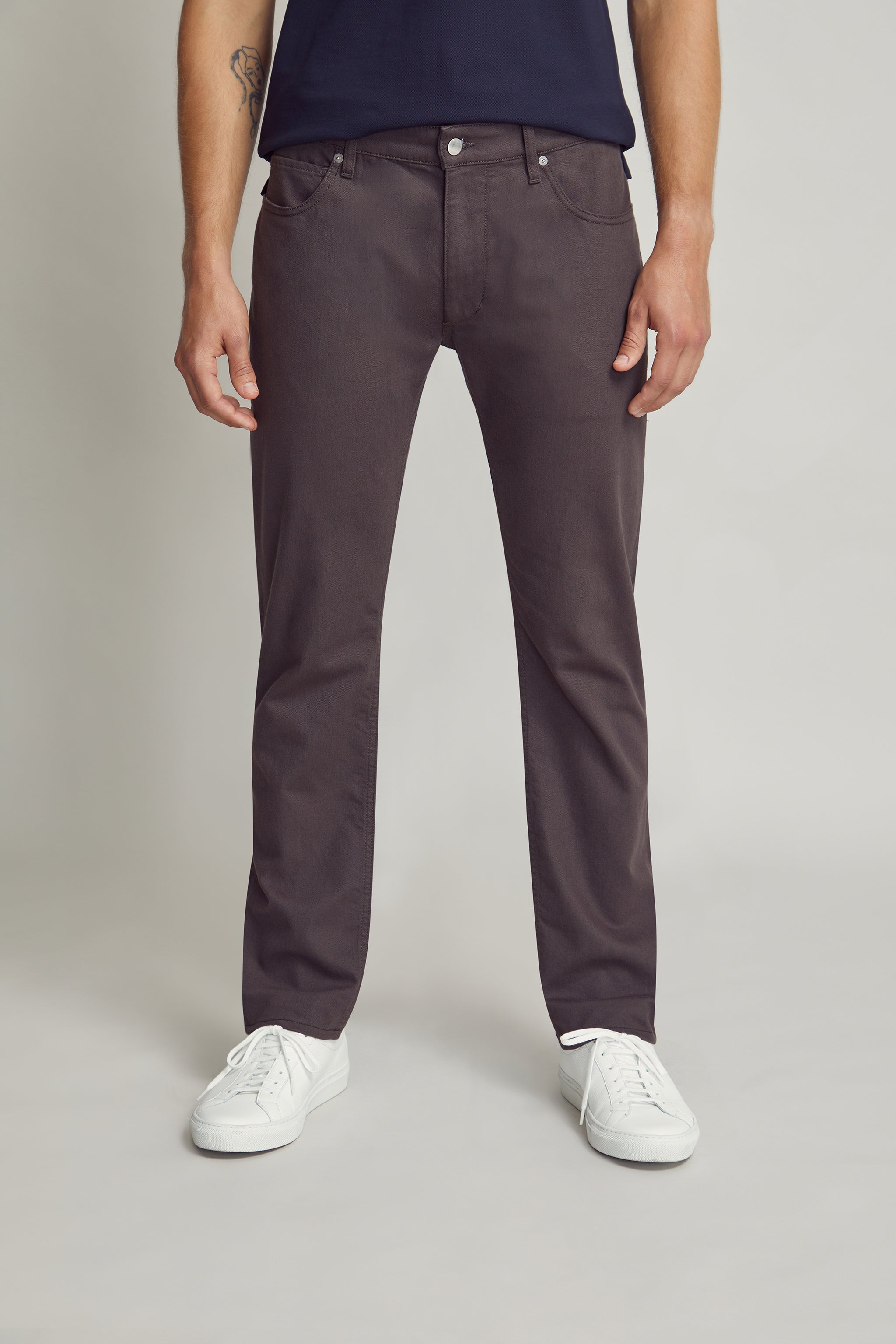 Dark Brown Five Pocket Pants custom tailored in Sydney Australia.