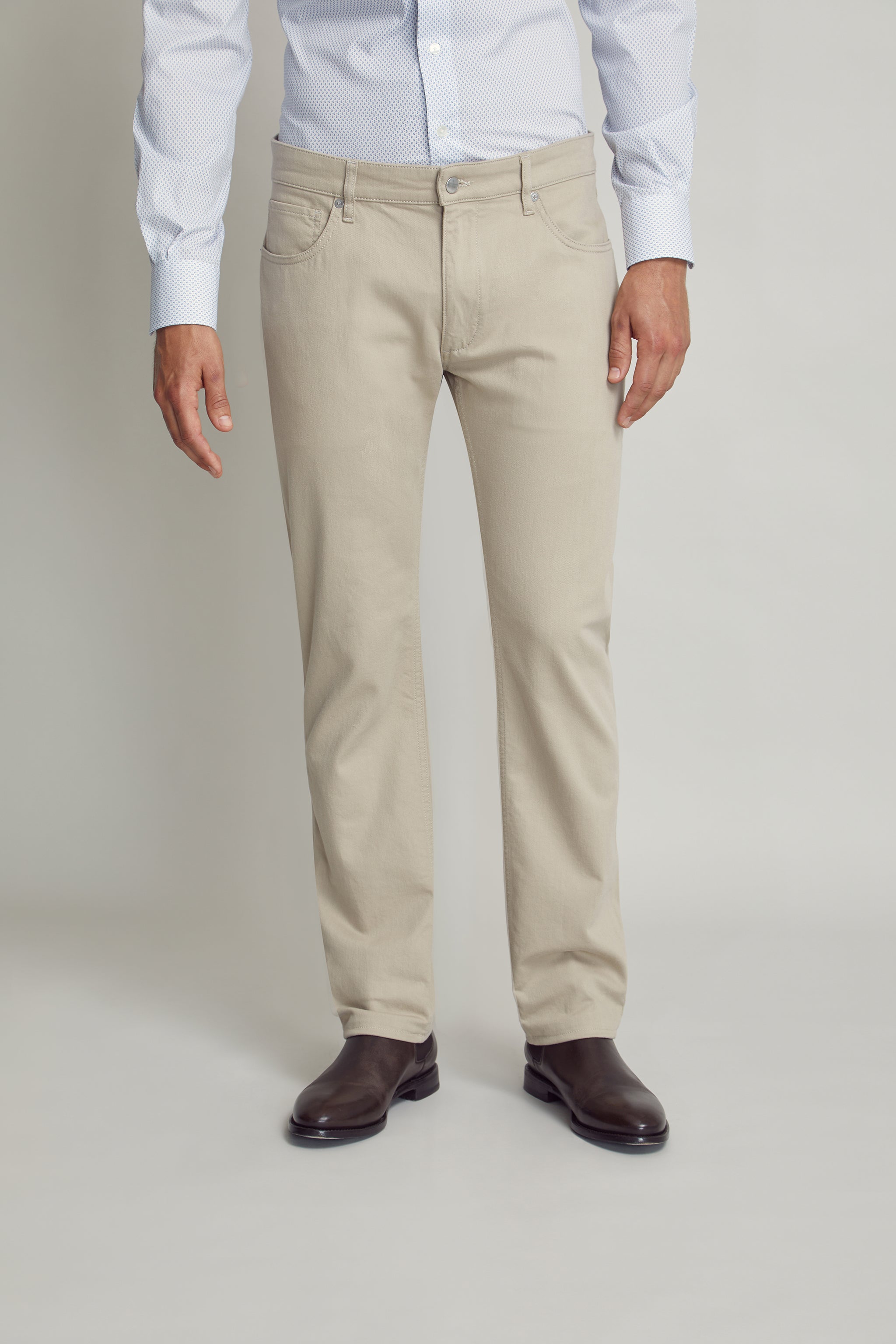 Sand Five Pocket Pants custom tailored in Sydney Australia.