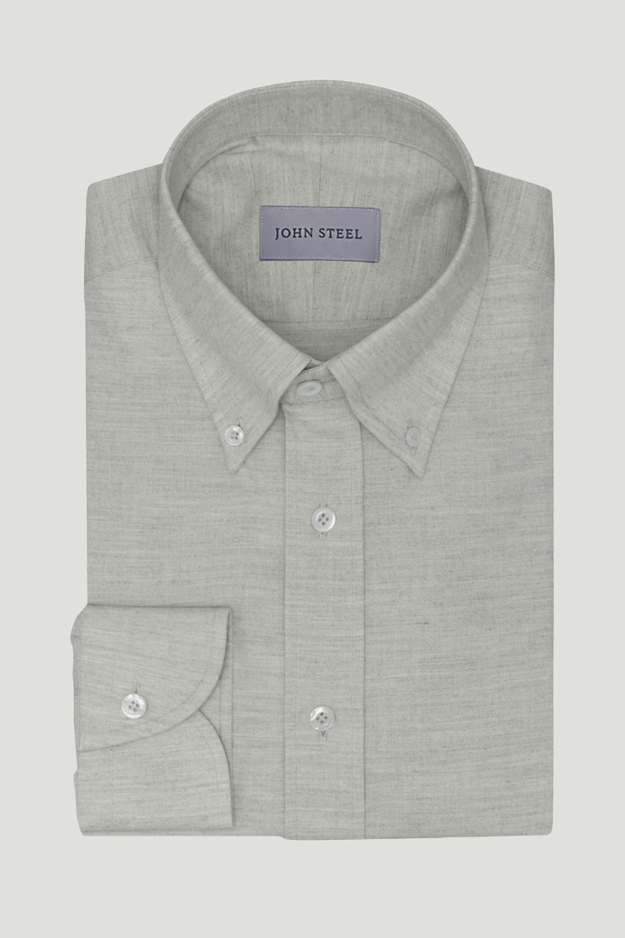 Light Grey Flannel Shirt custom tailored in Sydney Australia.