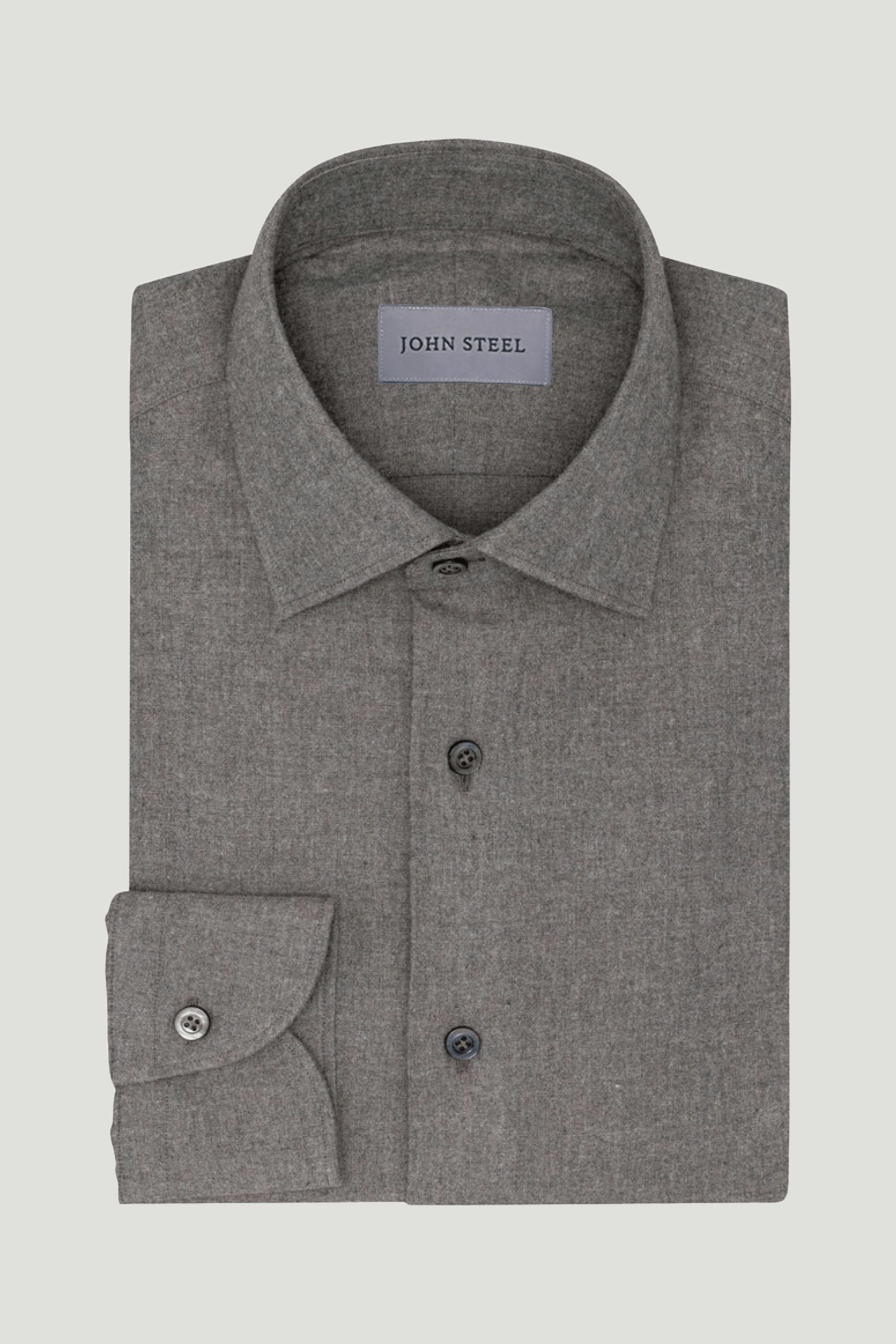 Taupe Flannel Shirt custom tailored in Sydney Australia.