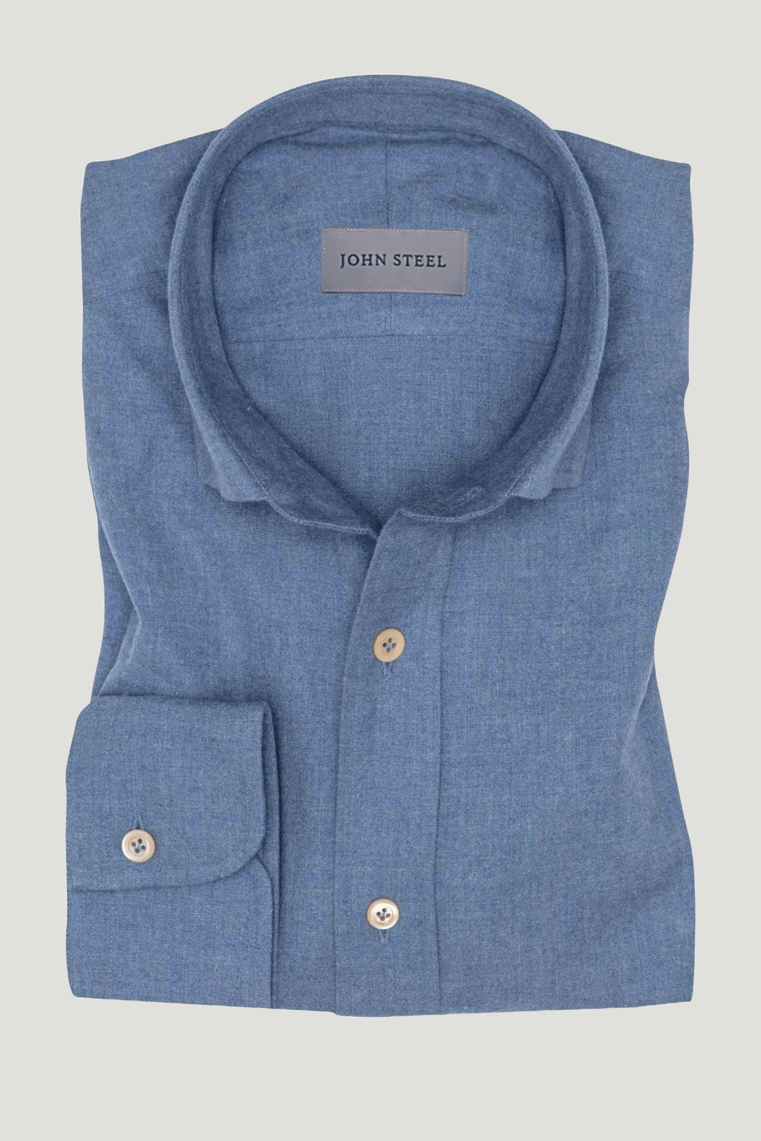Blue Flannel Shirt custom tailored in Sydney Australia.