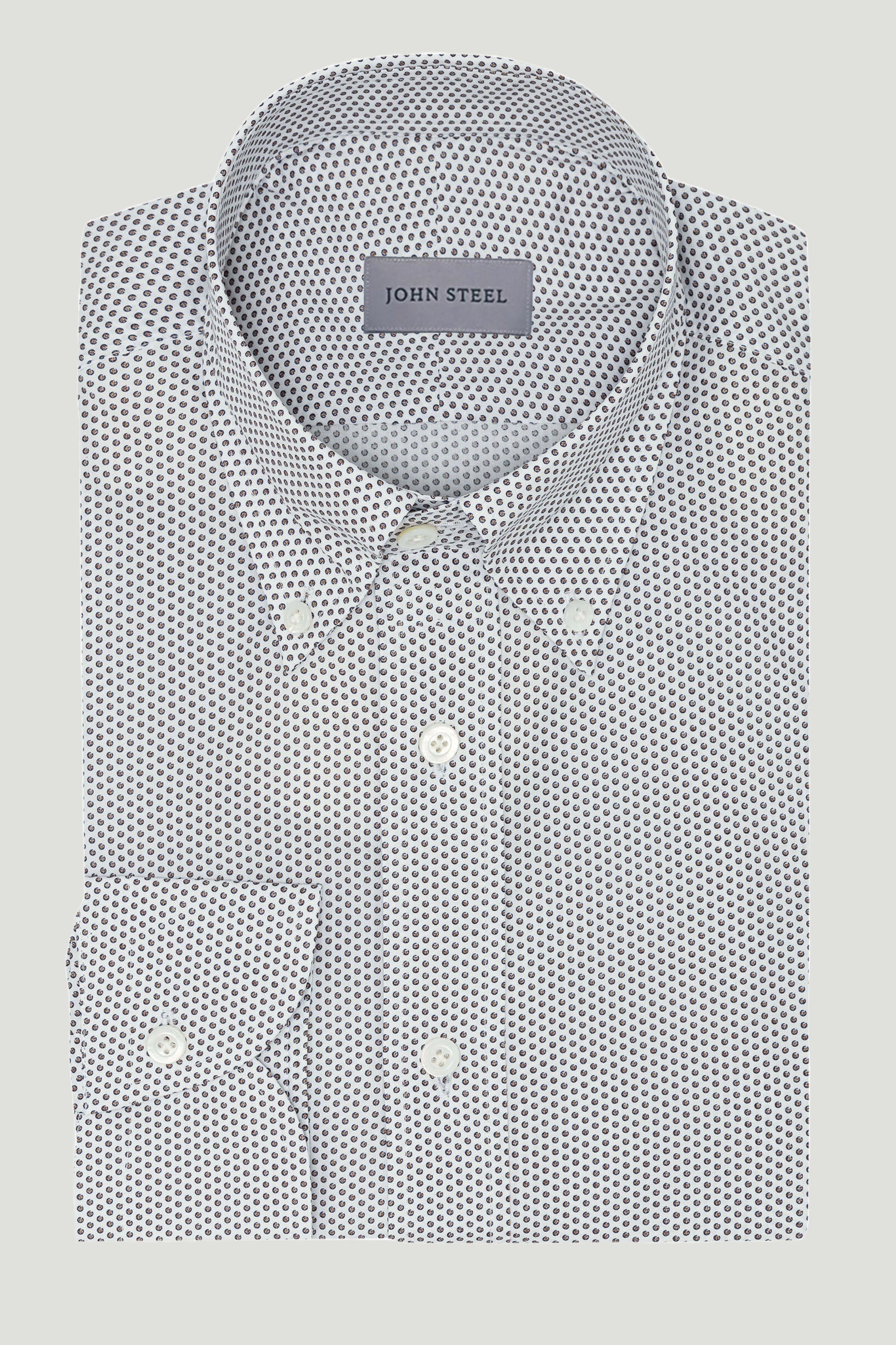 Brown Dot Print Shirt custom tailored in Sydney Australia.