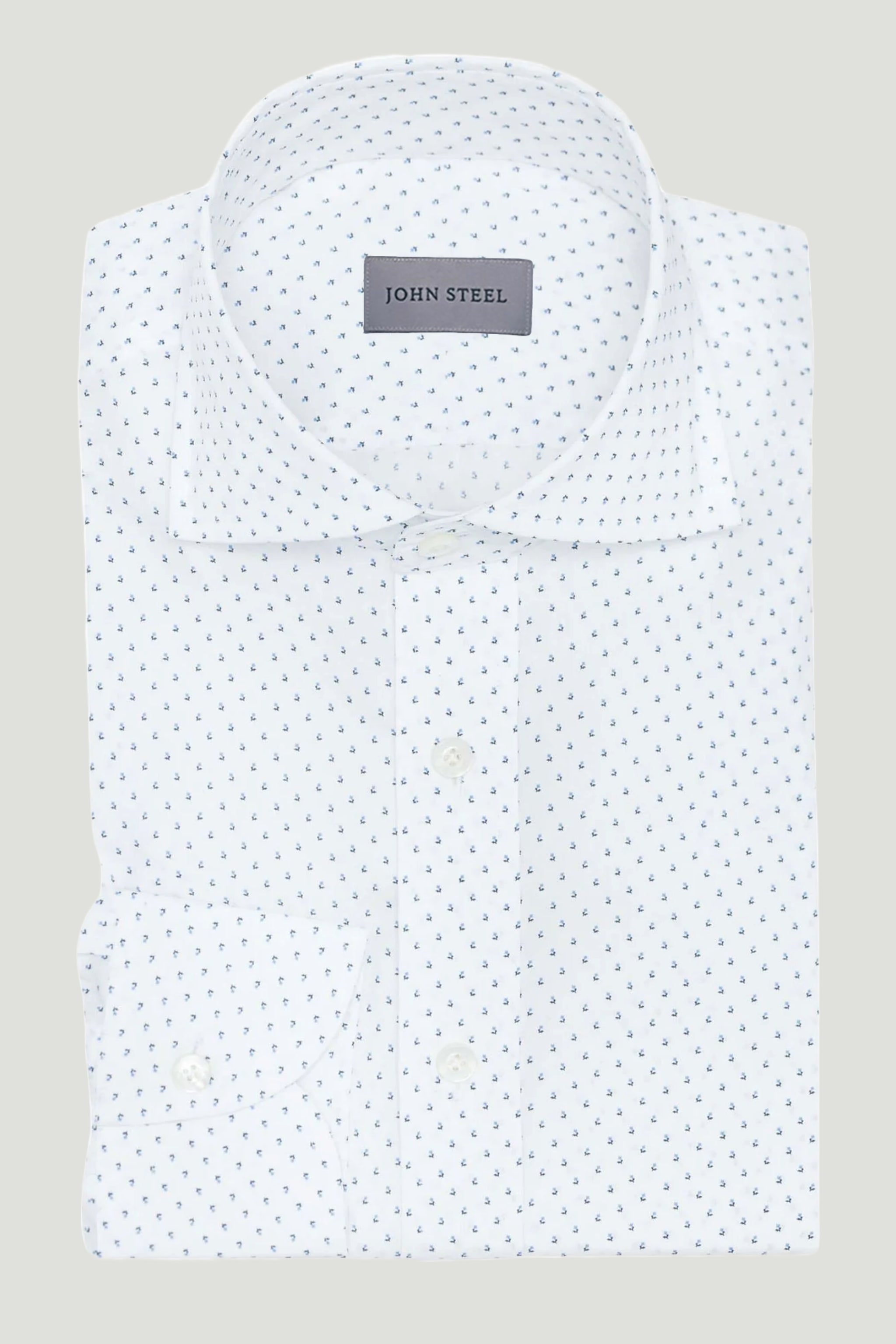 Navy Floral Dot Print Shirt custom tailored in Sydney Australia.