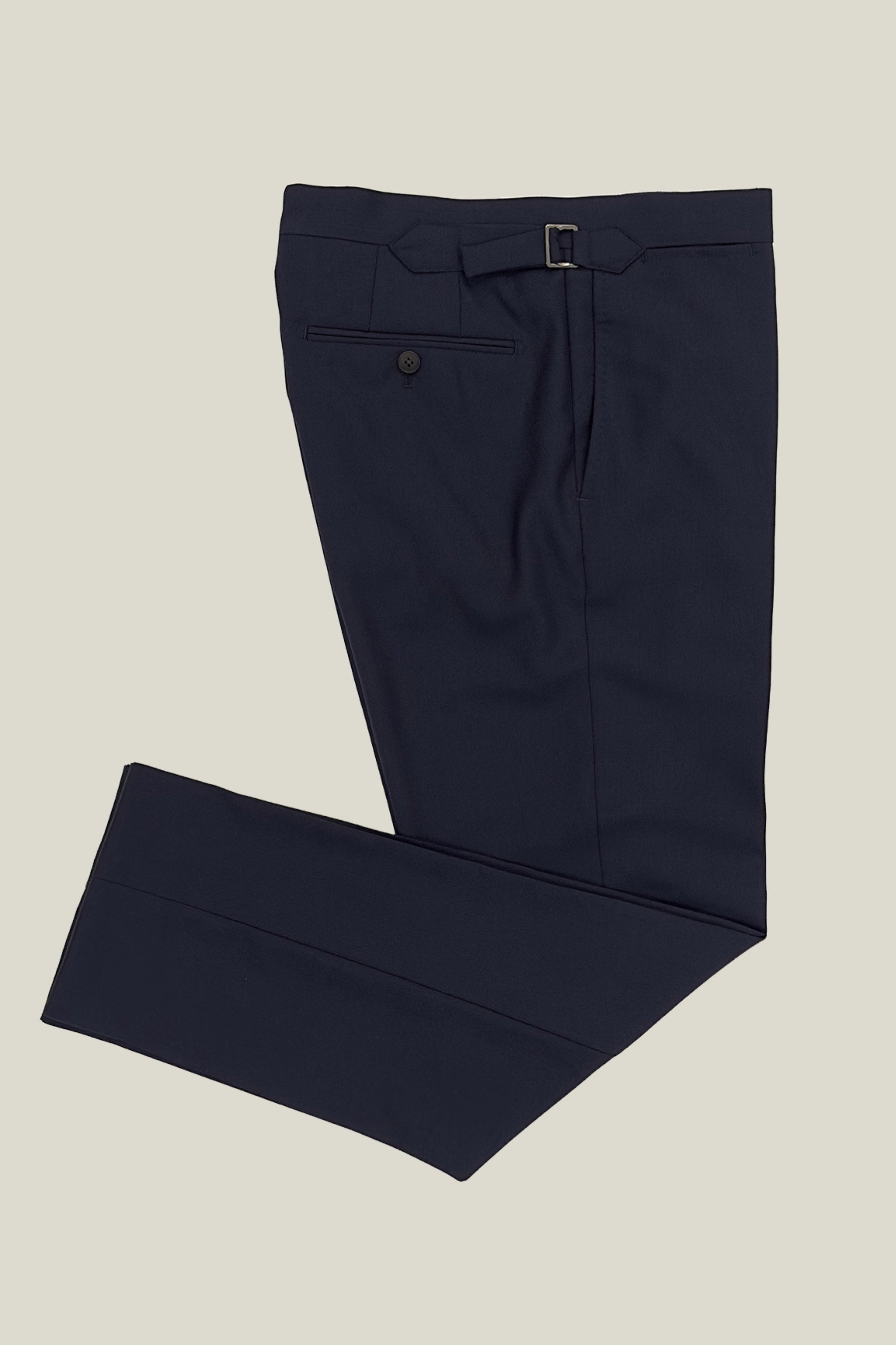 Navy High Twist Trouser custom tailored in Sydney Australia.