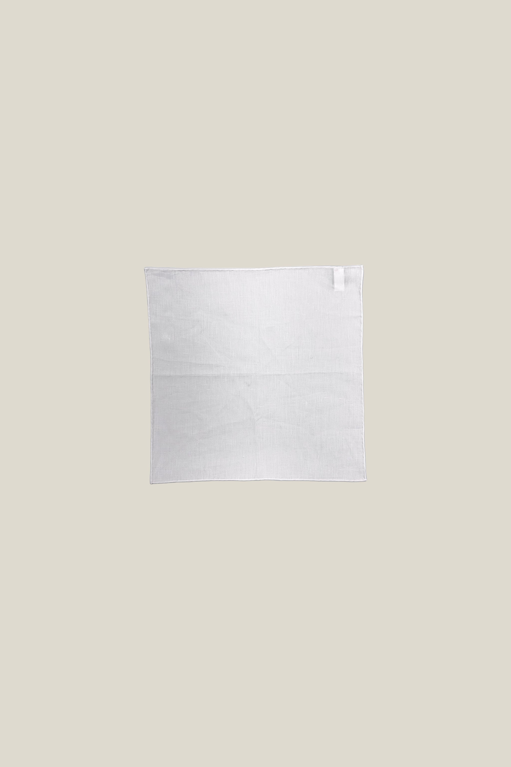 White Linen Pocket Square custom made in Sydney Australia.