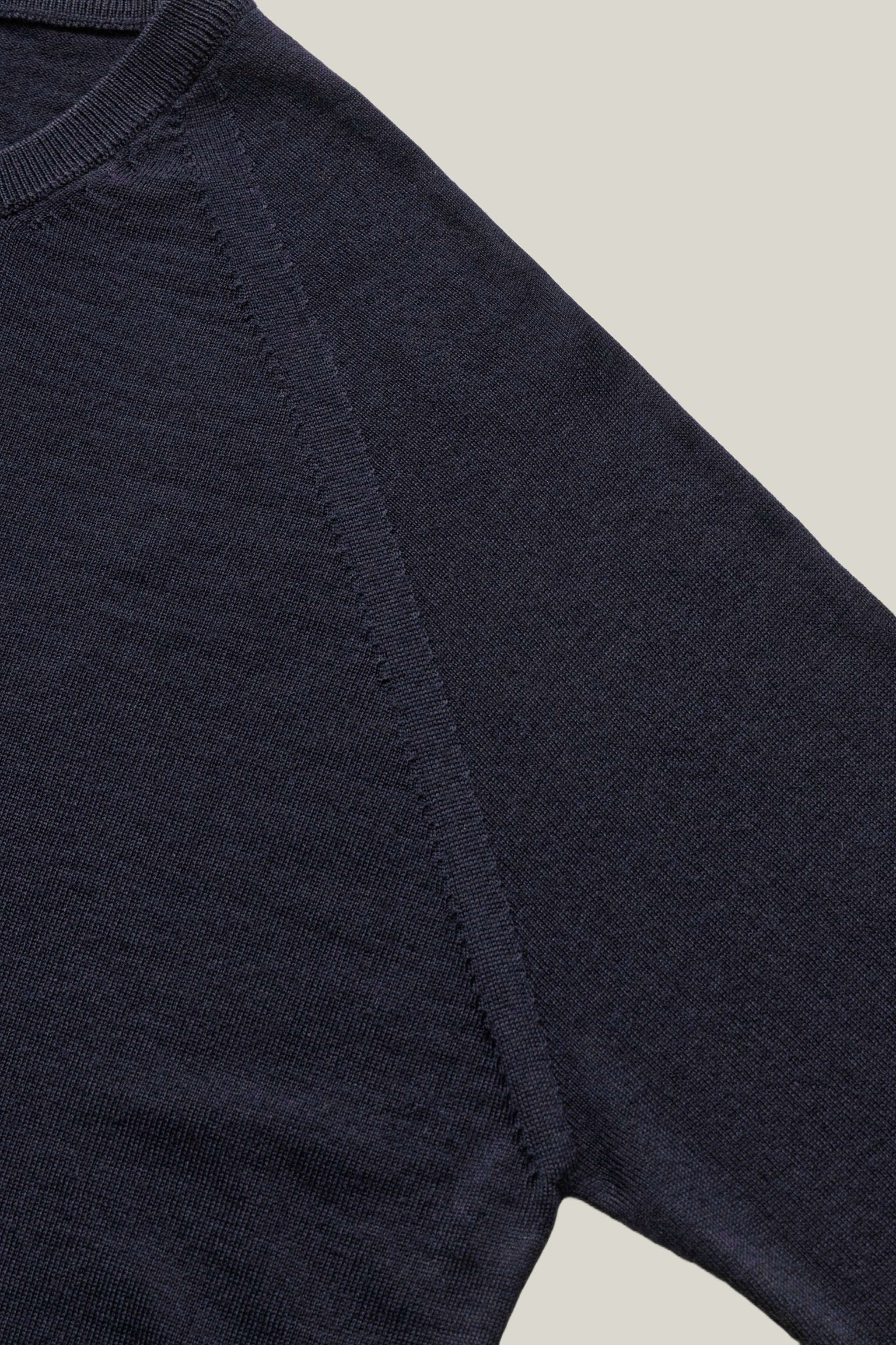 Merino Crew Neck Sweater with raglan shoulder custom tailored in Sydney Australia.