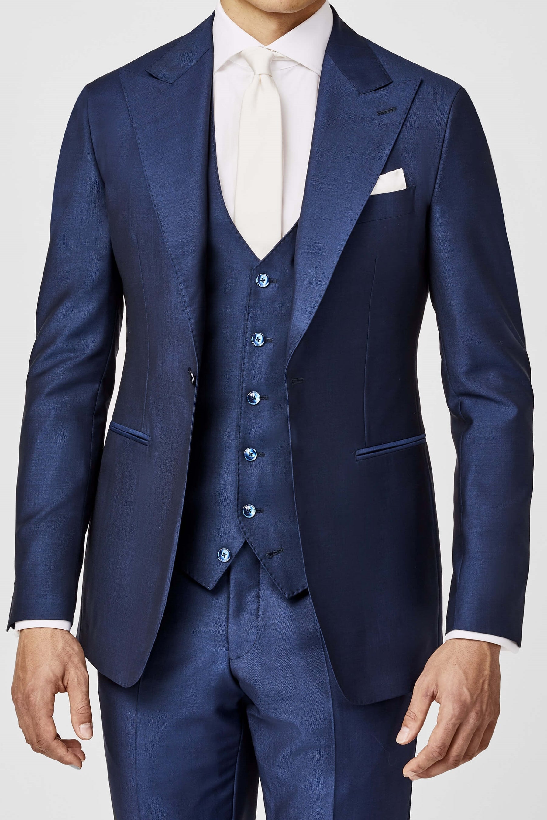 Dark Blue Mohair Suit custom tailored in Sydney Australia.
