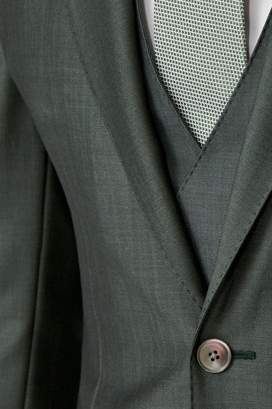 Sage Green Mohair Suit custom tailored in Sydney Australia.