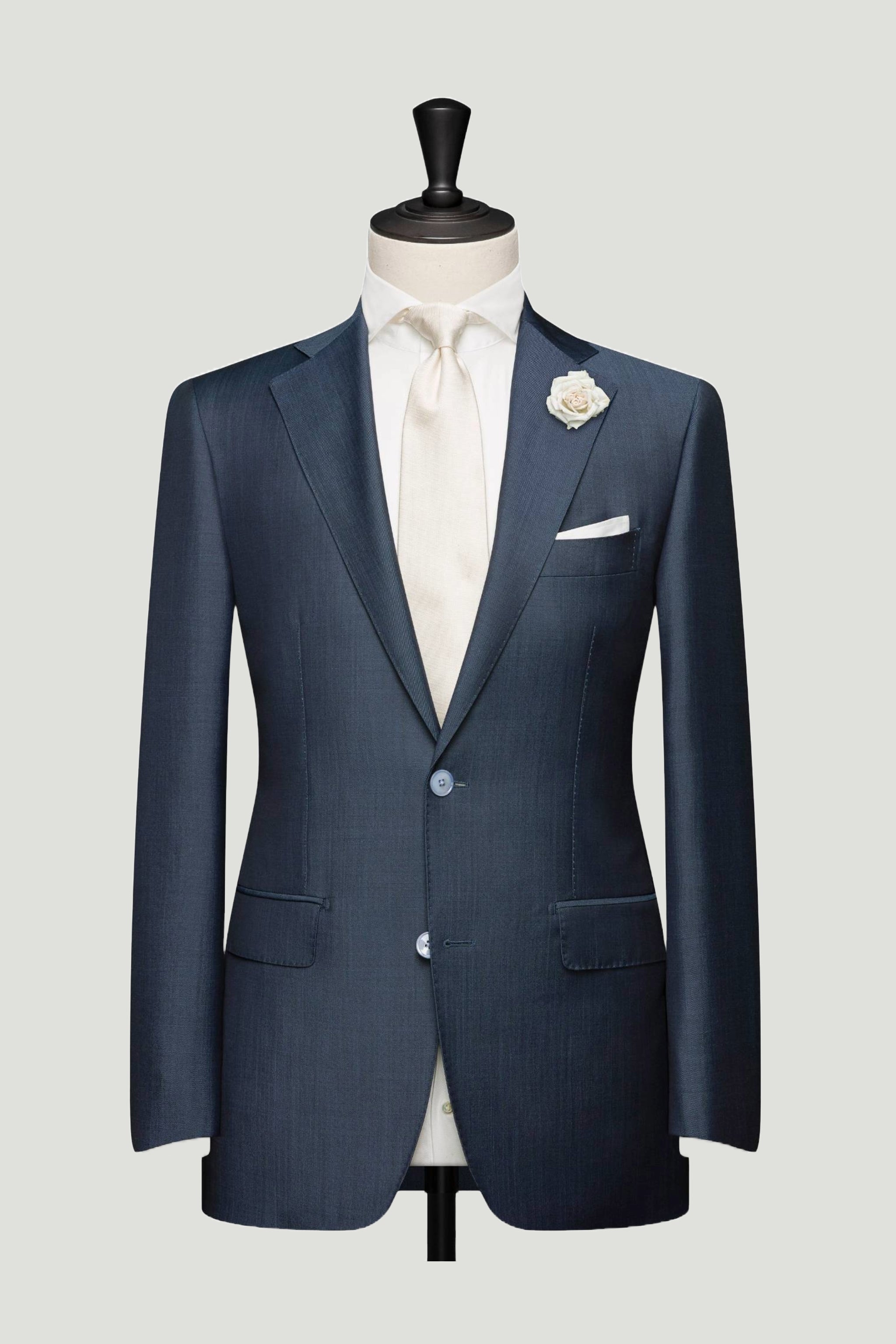 Deep Blue Mohair Suit custom tailored in Sydney Australia.