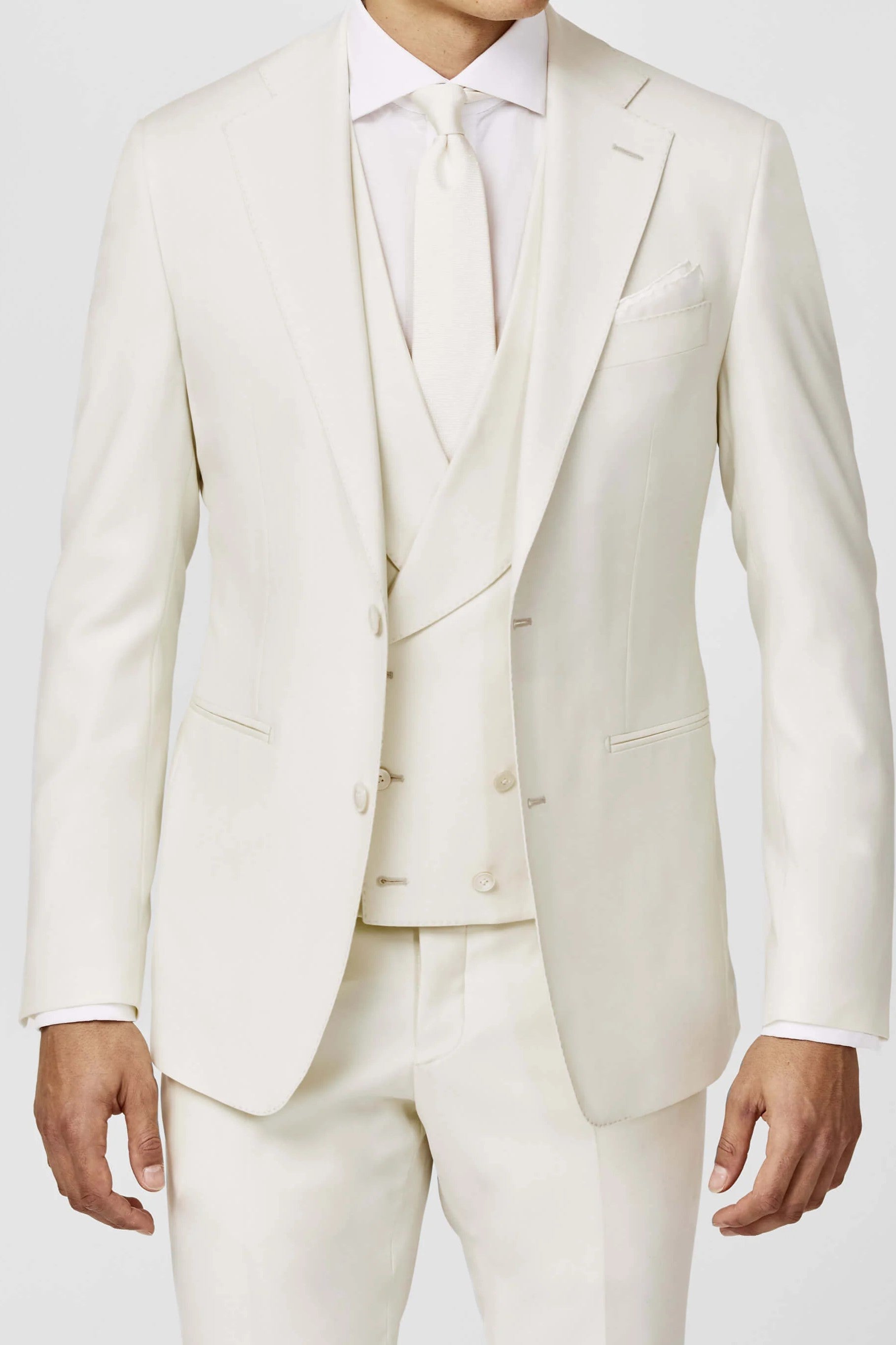 Light Cream Wool wedding suit custom tailored in Sydney Australia.