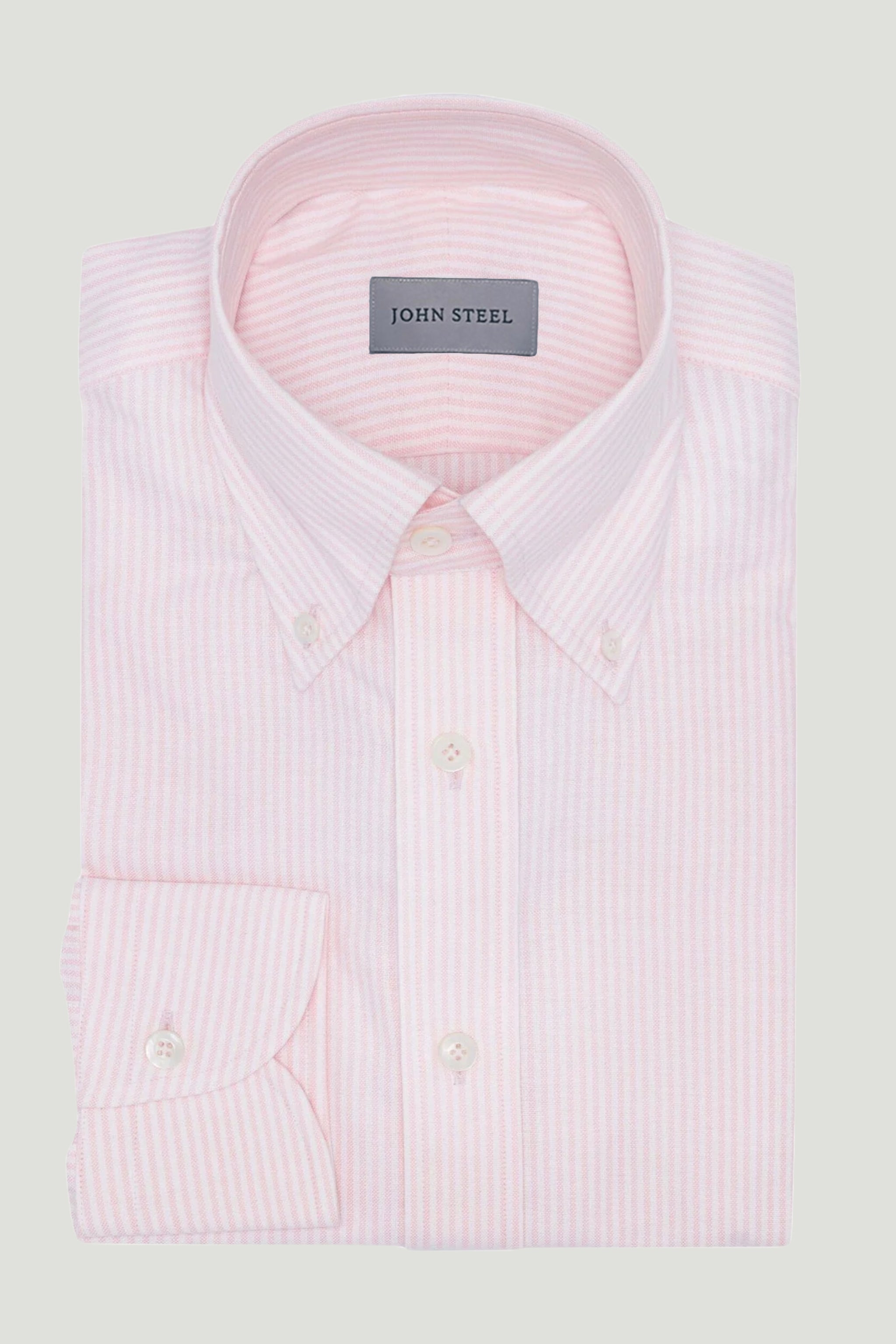 Pink Stripe Oxford Button Down Shirt custom tailored in Sydney Australia.