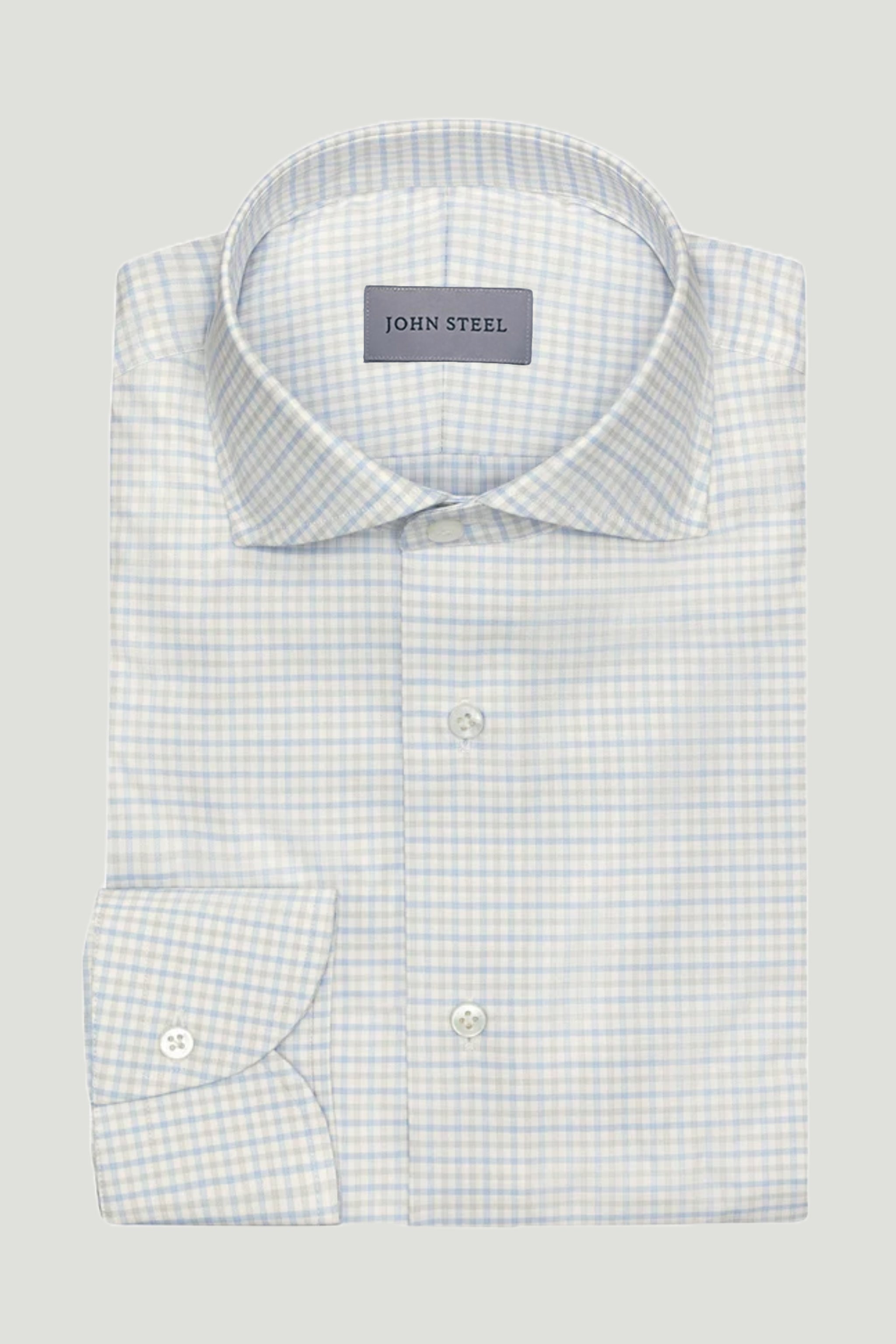 Blue Green Tattersall Check Button Up Shirt custom tailored in Sydney Australia.