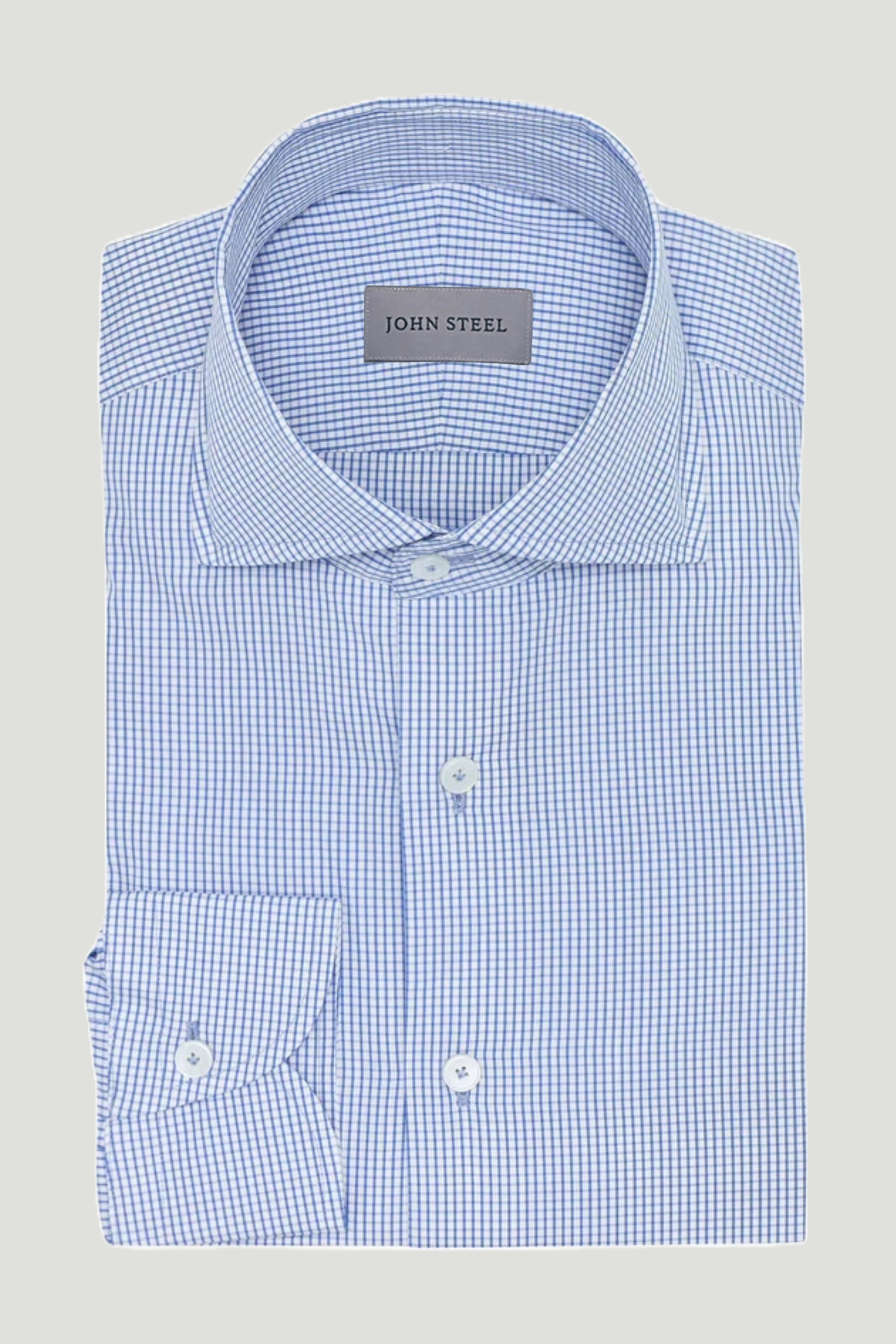 White with Blue Patterned Button Up Shirt custom tailored in Sydney Australia.