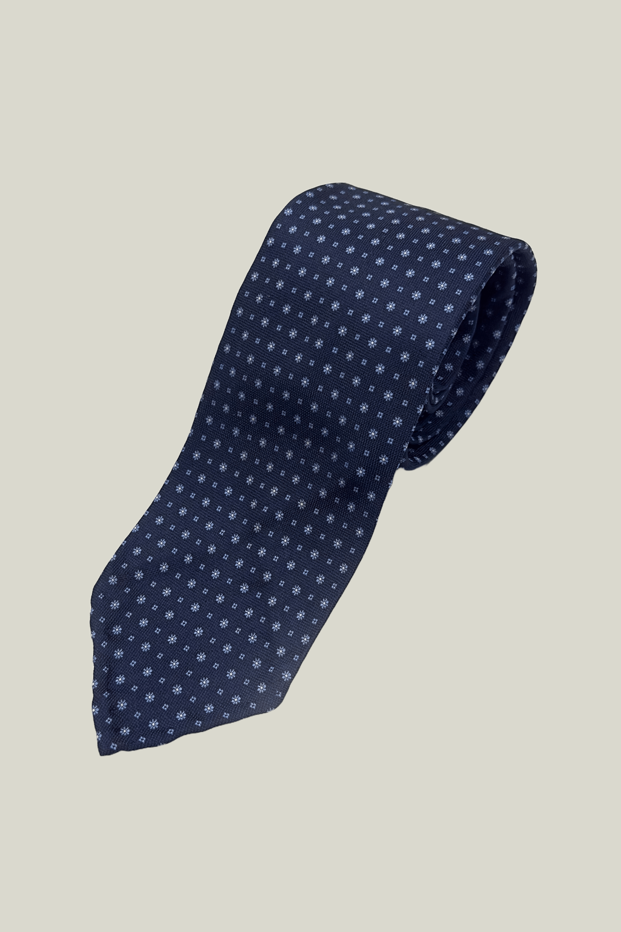 Blue Patterned Silk Tie custom tailored in Sydney Australia.