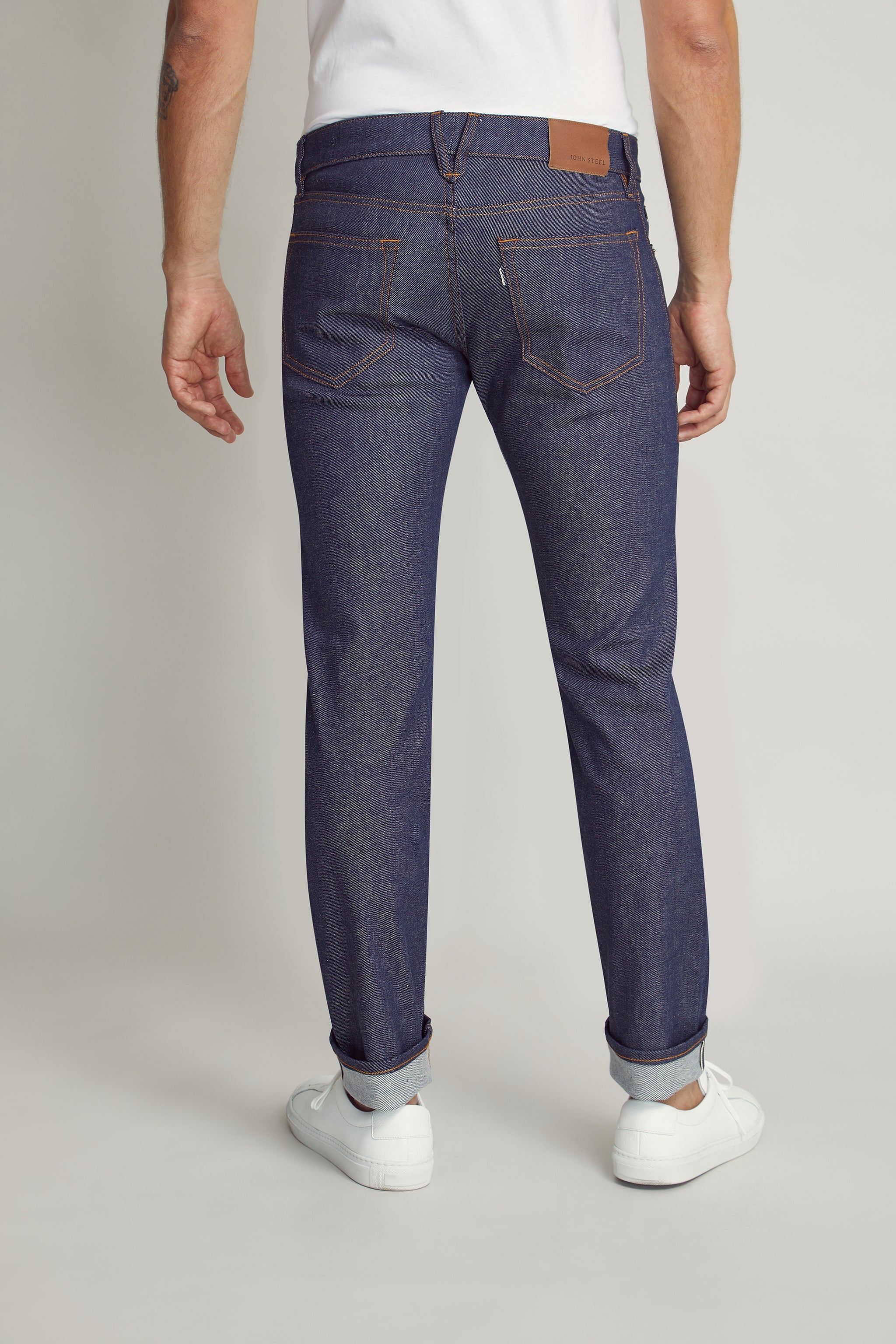 Selvedge Denim Jeans custom tailored in Sydney Australia, back view.