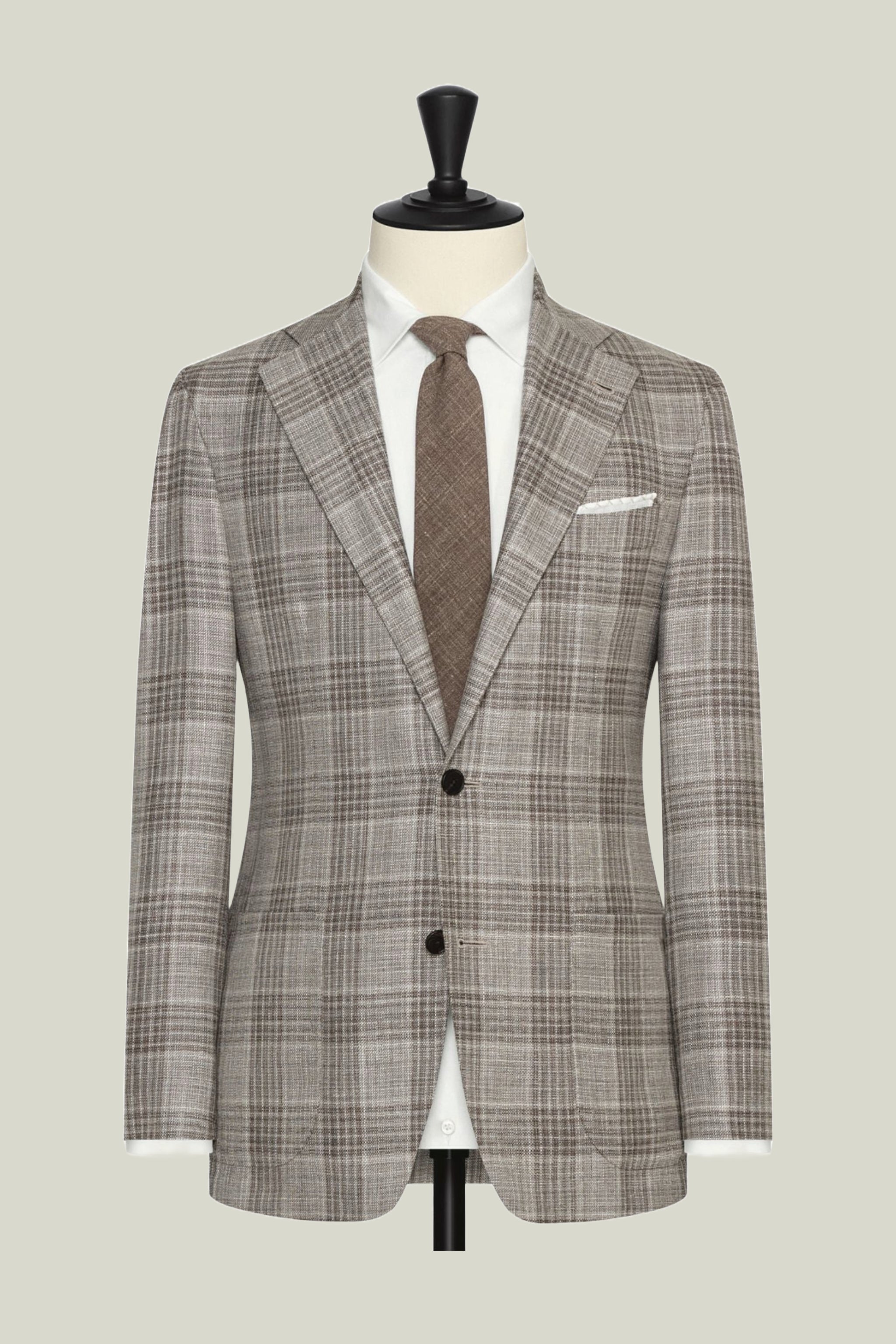 Brown Wool Silk Linen Sport coat custom tailored in Sydney Australia.