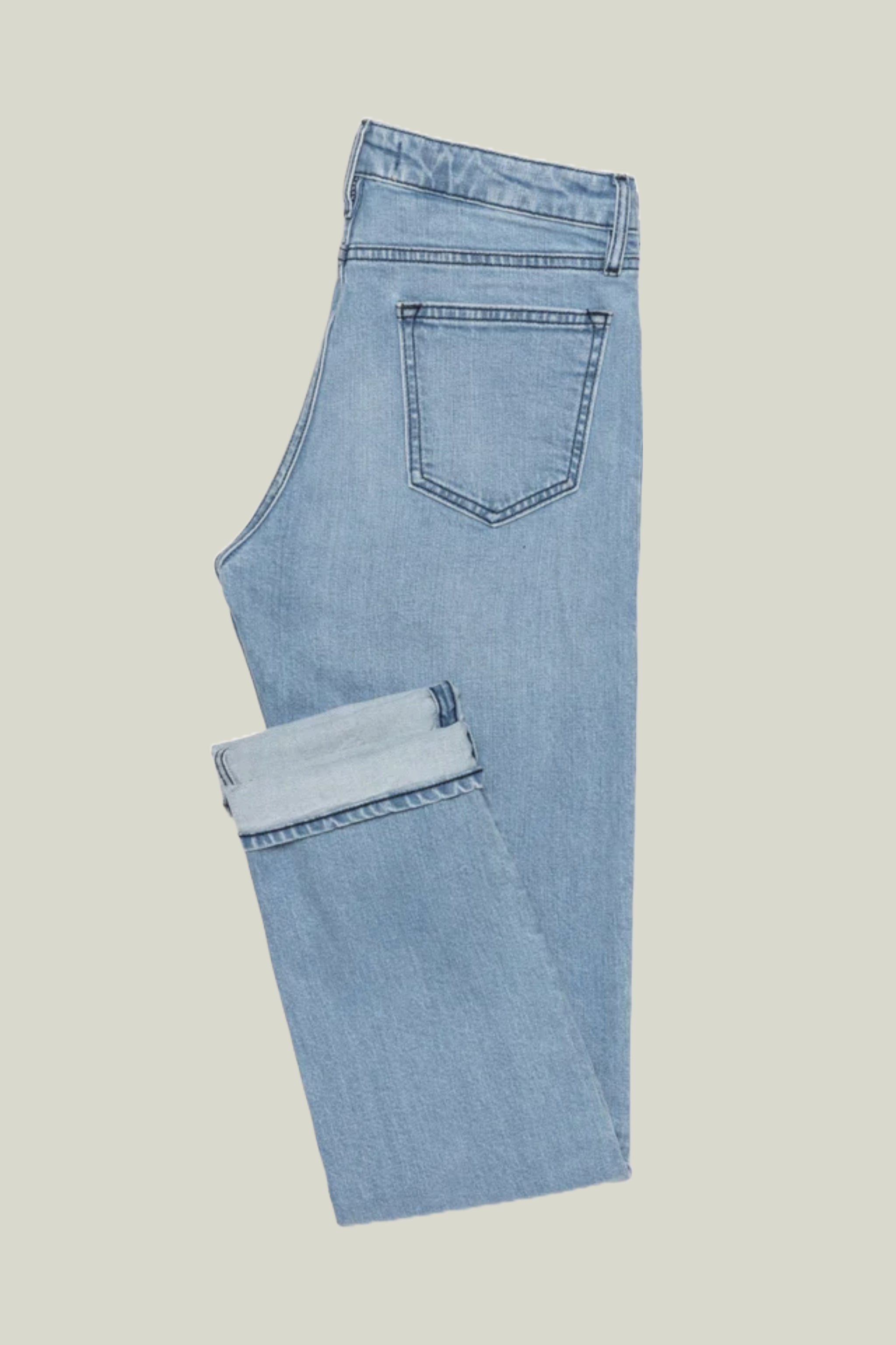 Baby Blue Washed Denim Jeans custom tailored in Sydney Australia.