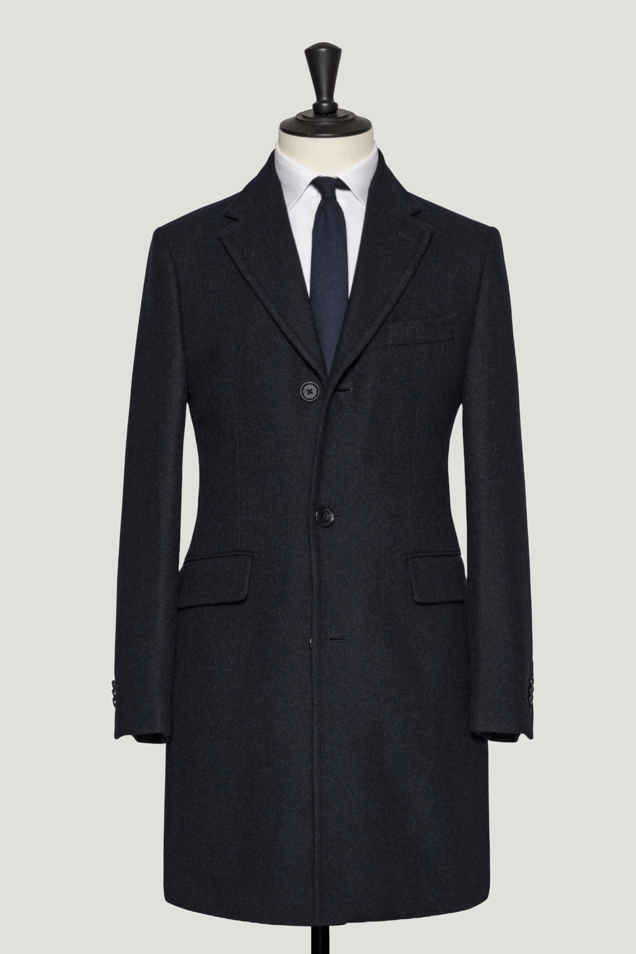 Midnight Blue Wool Overcoat custom tailored in Sydney Australia.