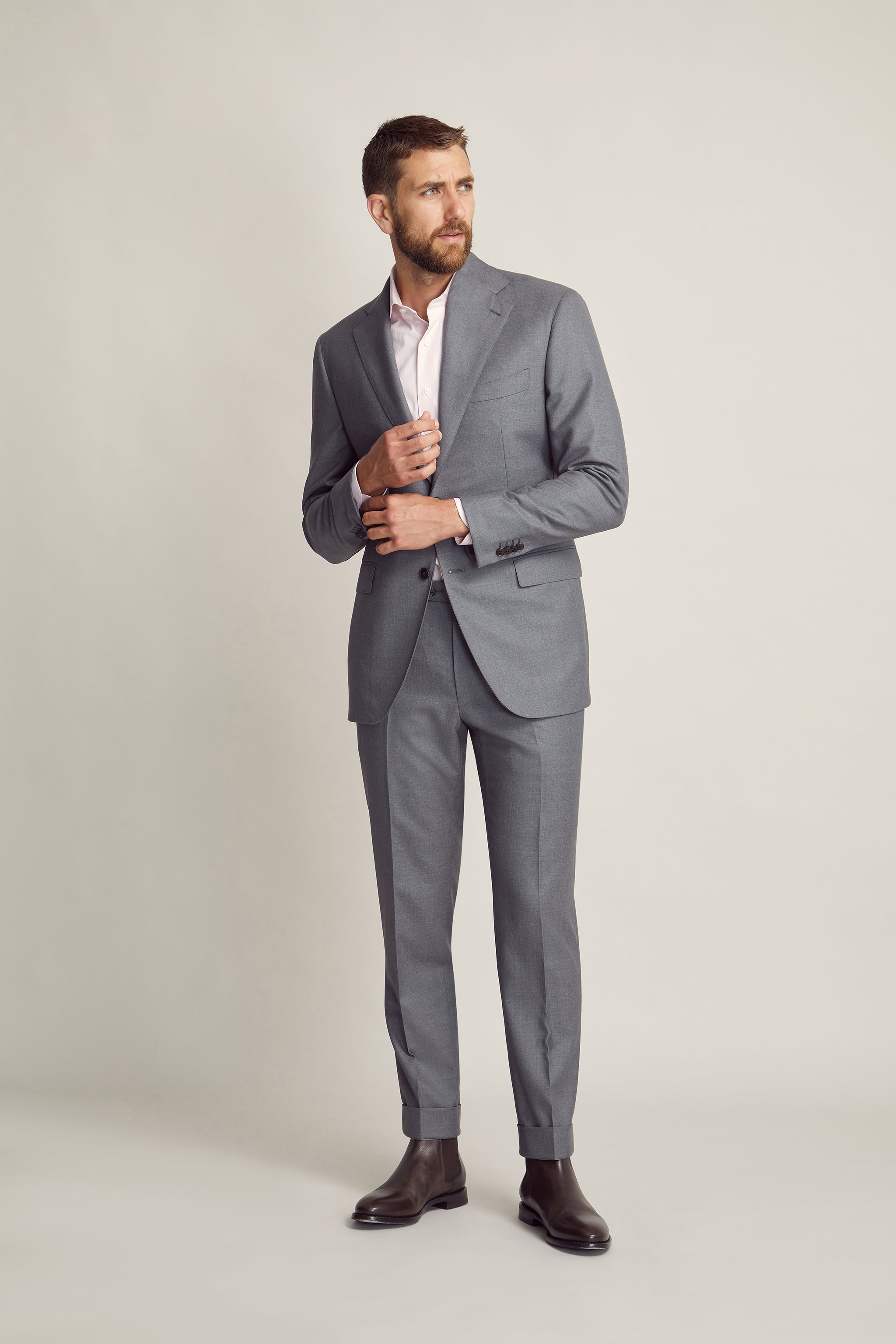Light Grey Wool Twill Suit
