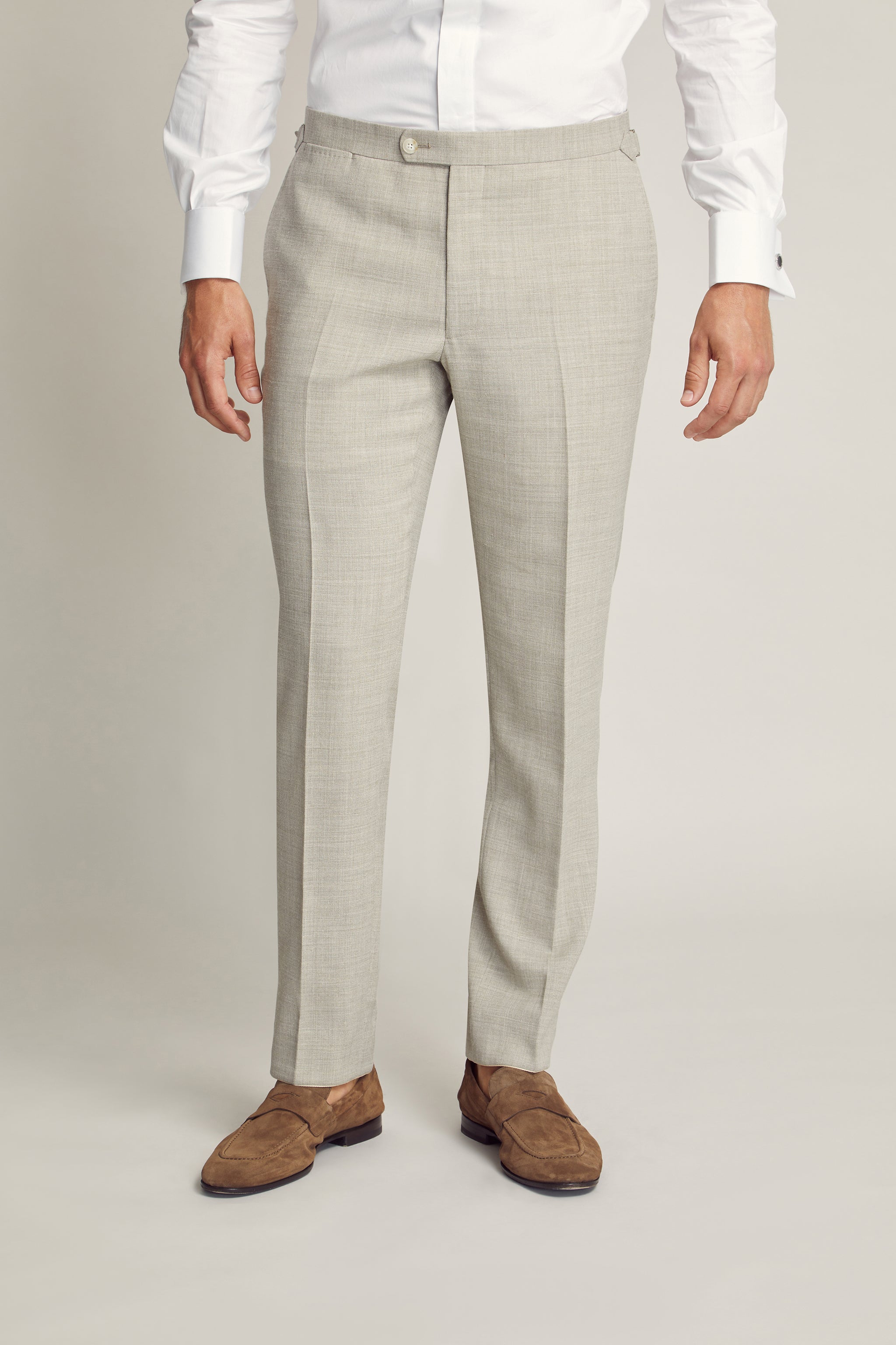 Taupe Linen Blend Trouser