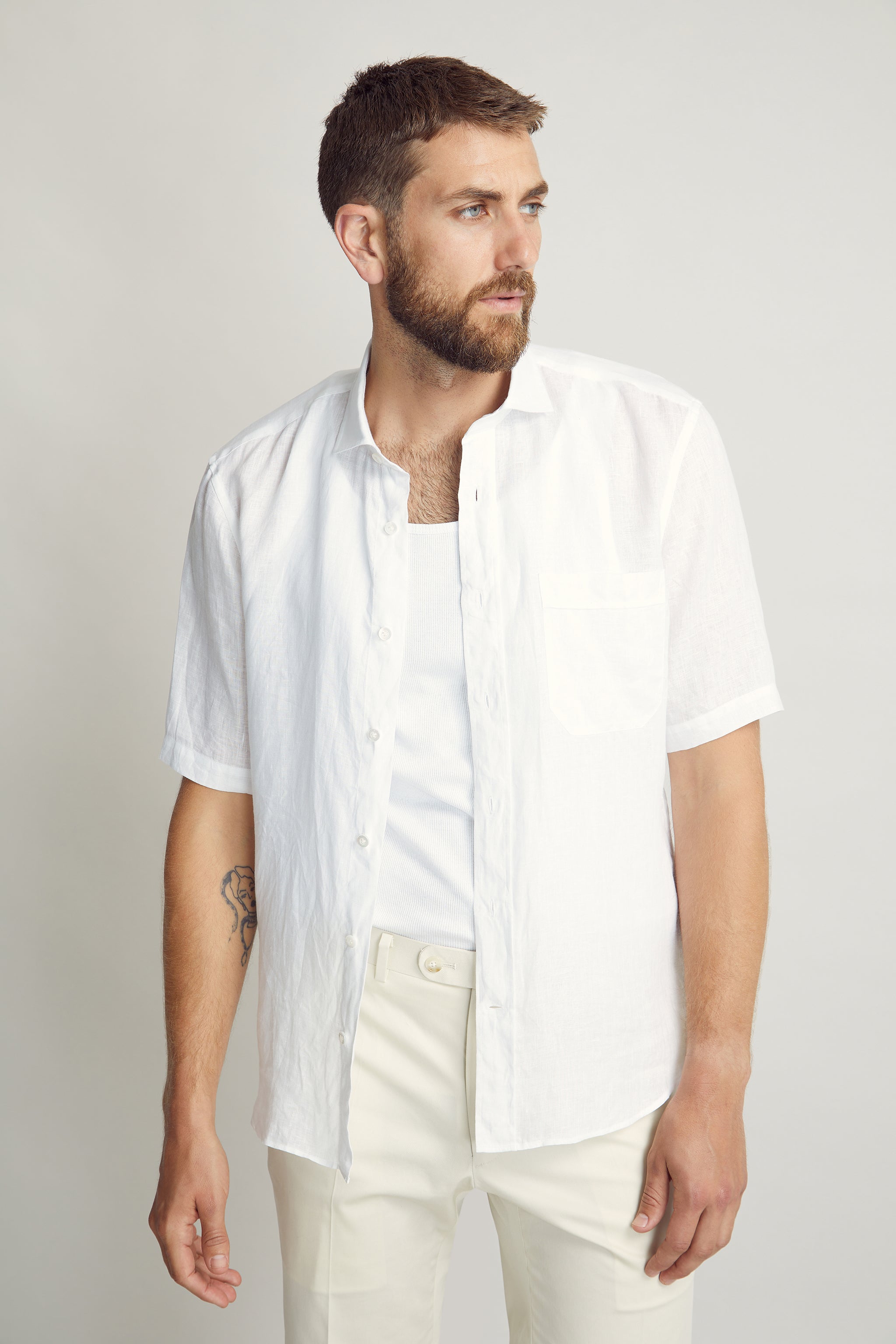 White Linen Batiste Shirt