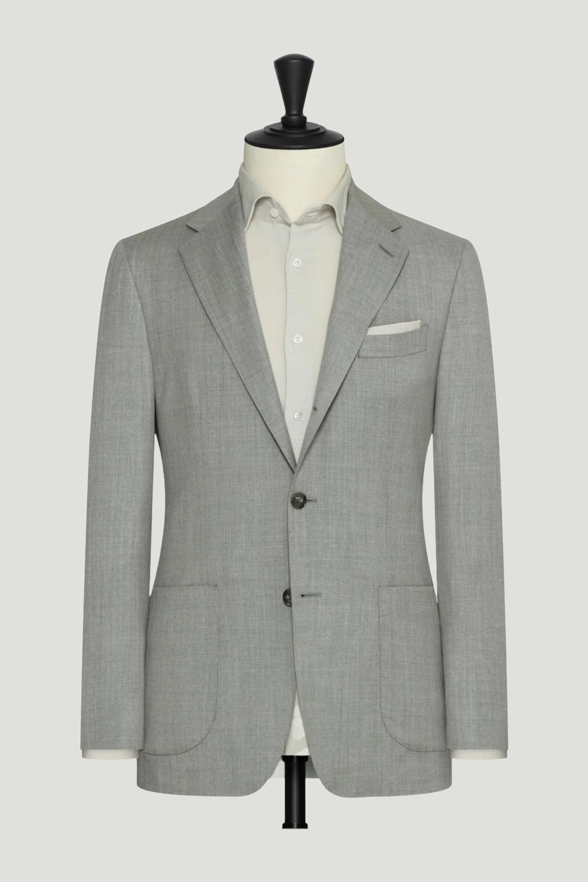 Light Grey Casual Flannel Work Blazer custom tailored in Sydney Australia, front view.