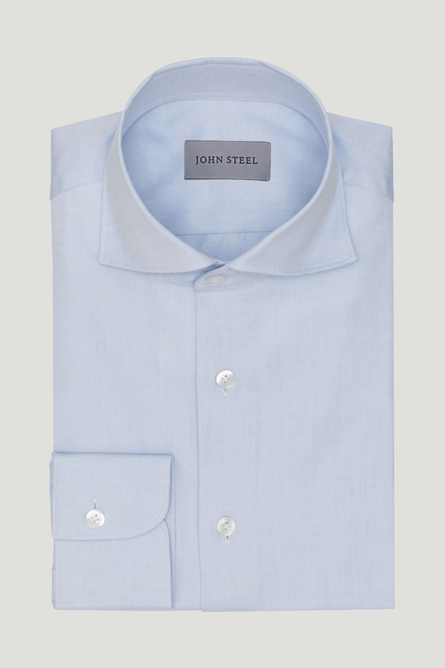 Light Blue Twill Dress Shirt custom tailored in Sydney Australia.