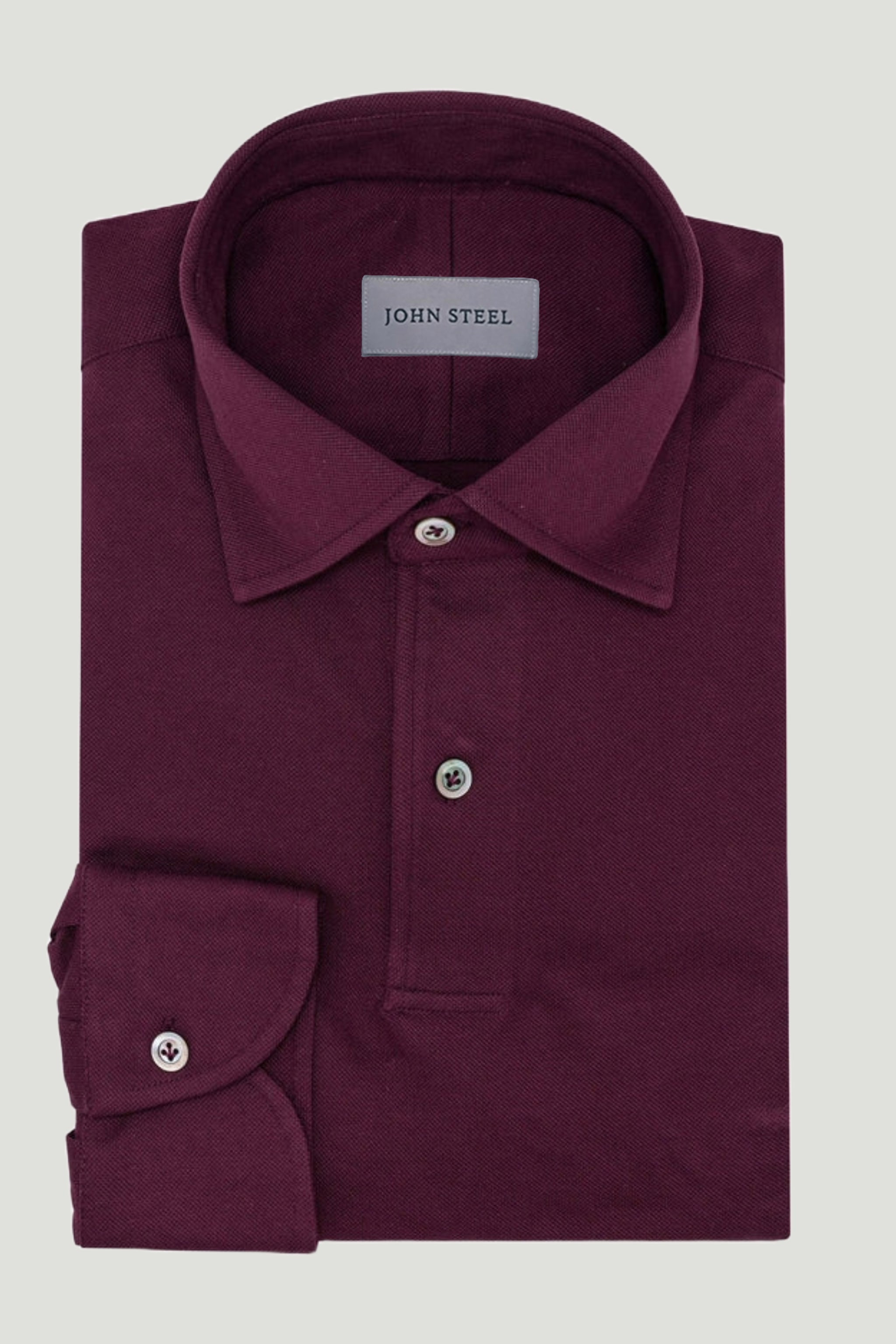 Burgundy Pique Polo Shirt custom tailored in Sydney Australia.